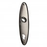 Langschild | Silber, matt | ovale, runde Form für Haustürgarnituren | Ventano